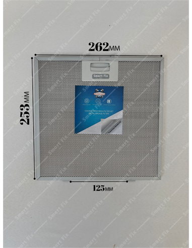 262x253 mm, Davlumbaz Filtresi V47006100 Aspiratör Yağ Filtresi ADP 61420 B, HE 60.S X/HA, 26,2x25,3 cm