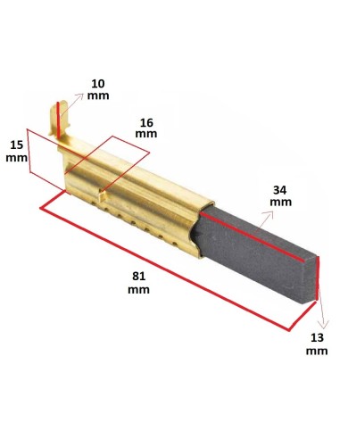 Ariston Uyumlu Metal Yuvalı Çamaşır Makinesi Motor Kömürü Saclı ( 13.5x5x40 ) 2 li